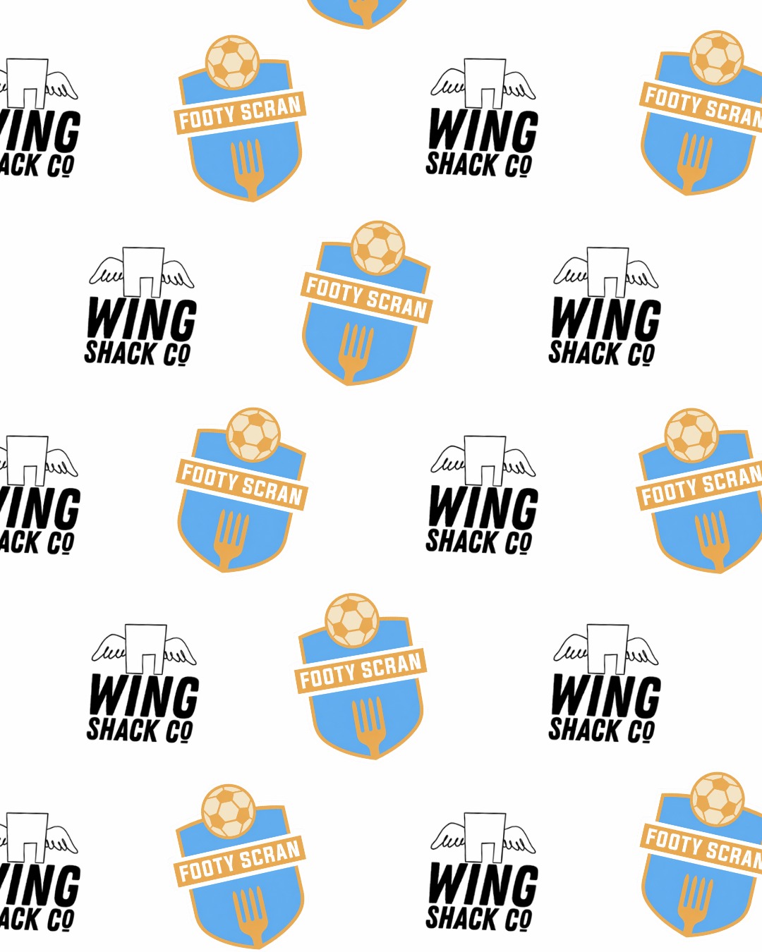 Wing Shack Co x FootyScran campaign greaseproof paper 1 x 500 sheets