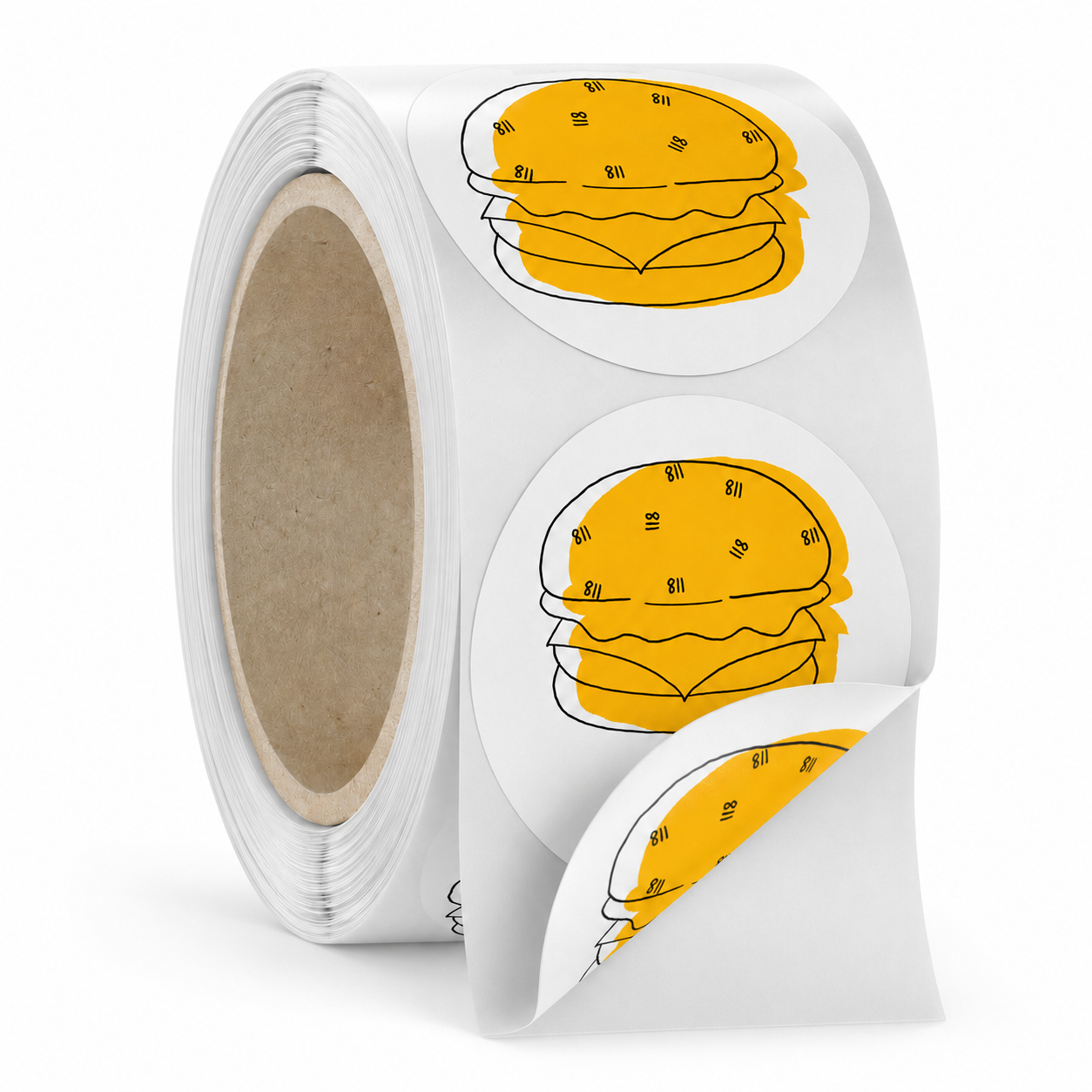 8-11 burger logo sticker roll (1 x 1000ea)