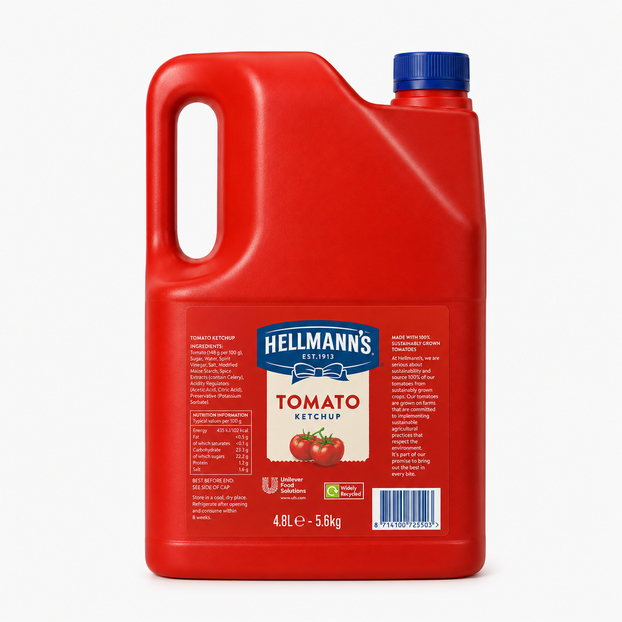 Hellman's Tomato Ketchup 1 x 4.8L Kitchen size