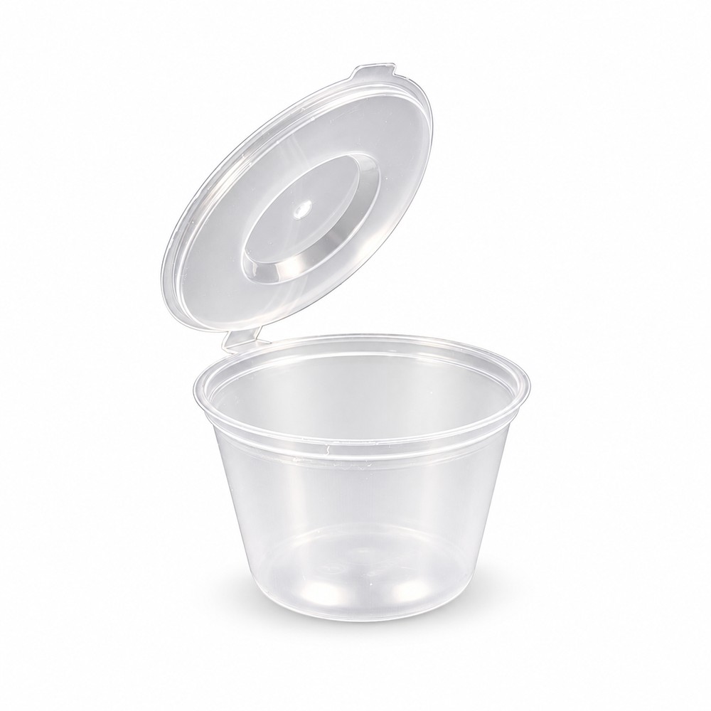 4oz Clear Plastic Sauce Pots with Lids