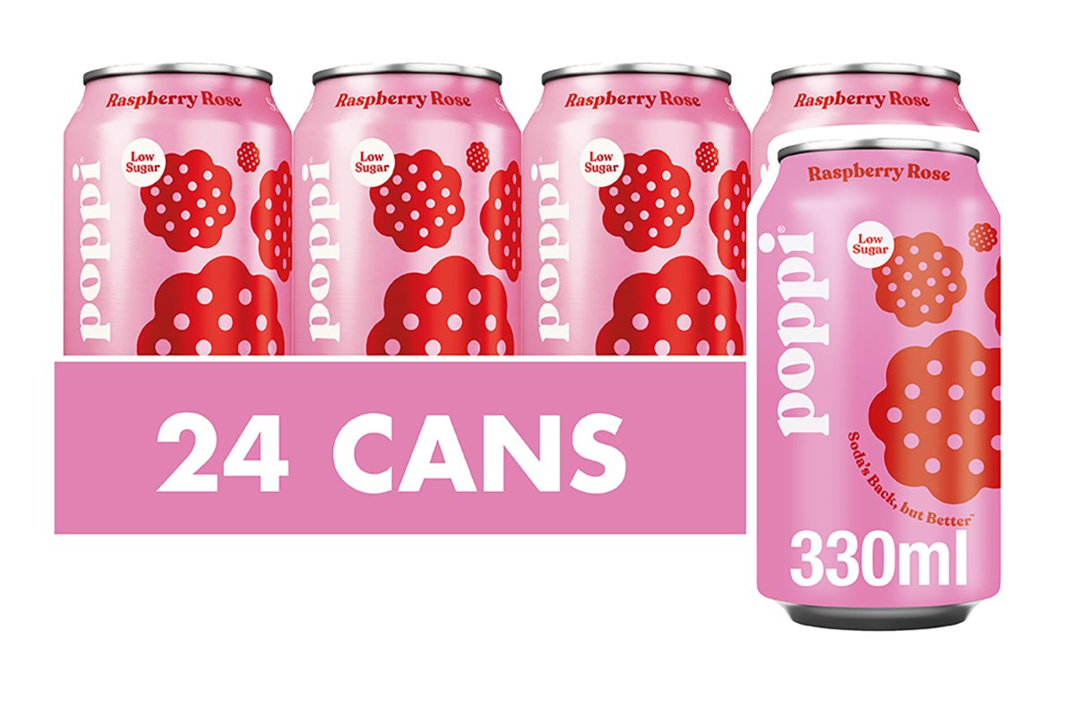 poppi Raspberry And Rose Soda 330ml Can