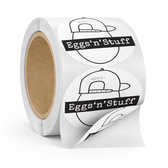Eggs n Stuff Logo Sticker Roll (1 x 1000)